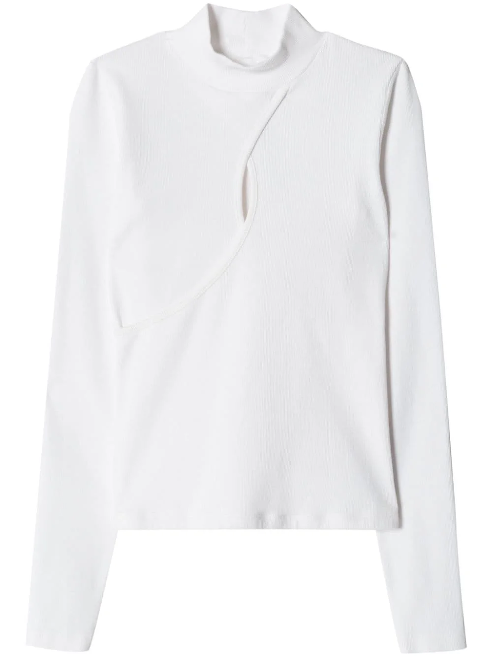 keyhole cut-out mock neck top - 1