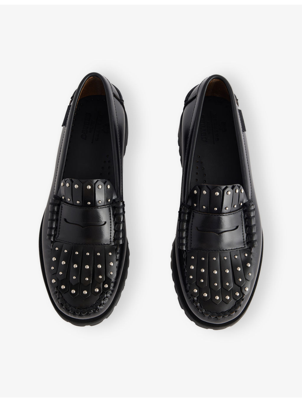Penny Studded Leather Loafers - 2