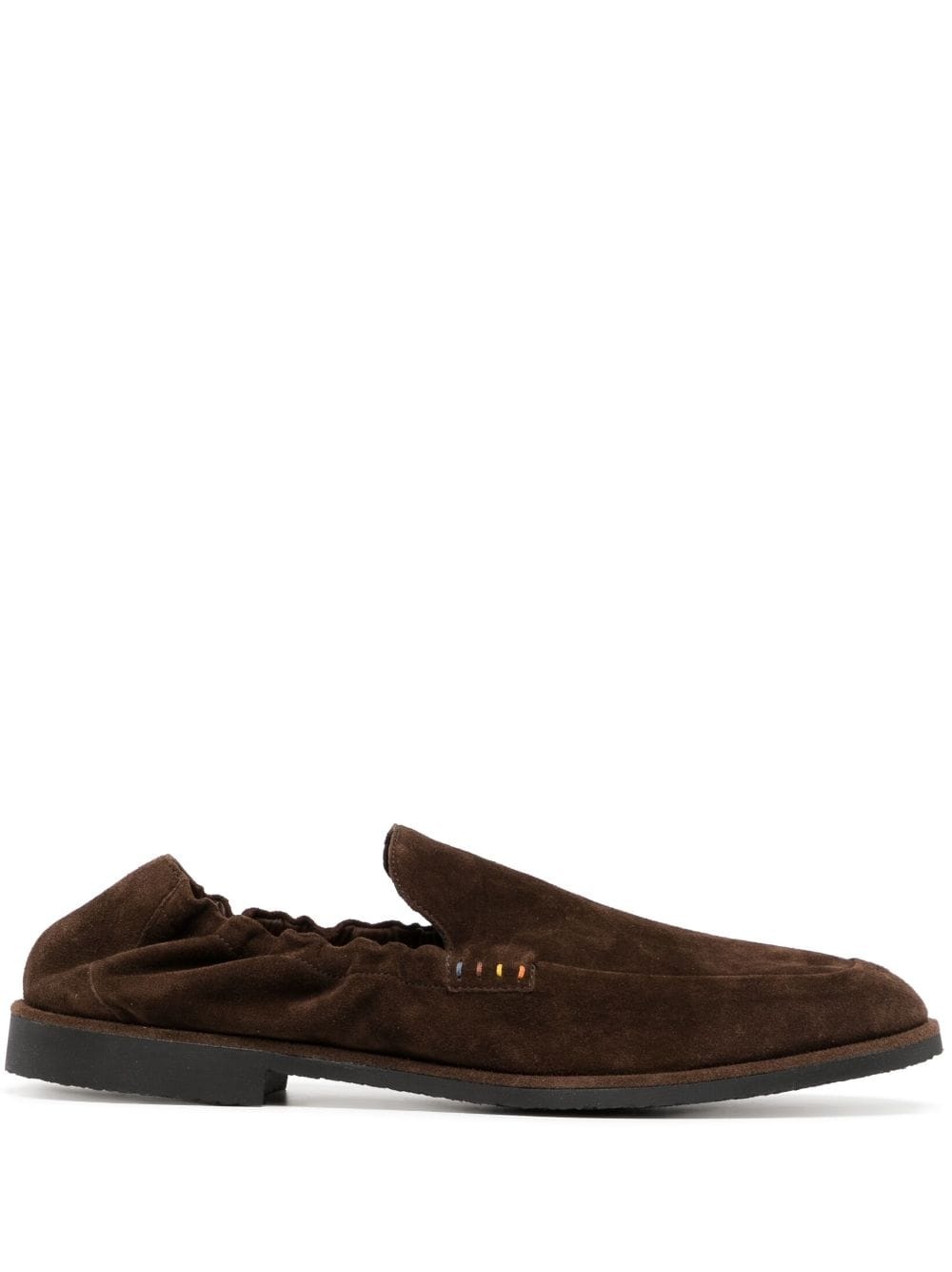 leather suede elasticated loafers - 1