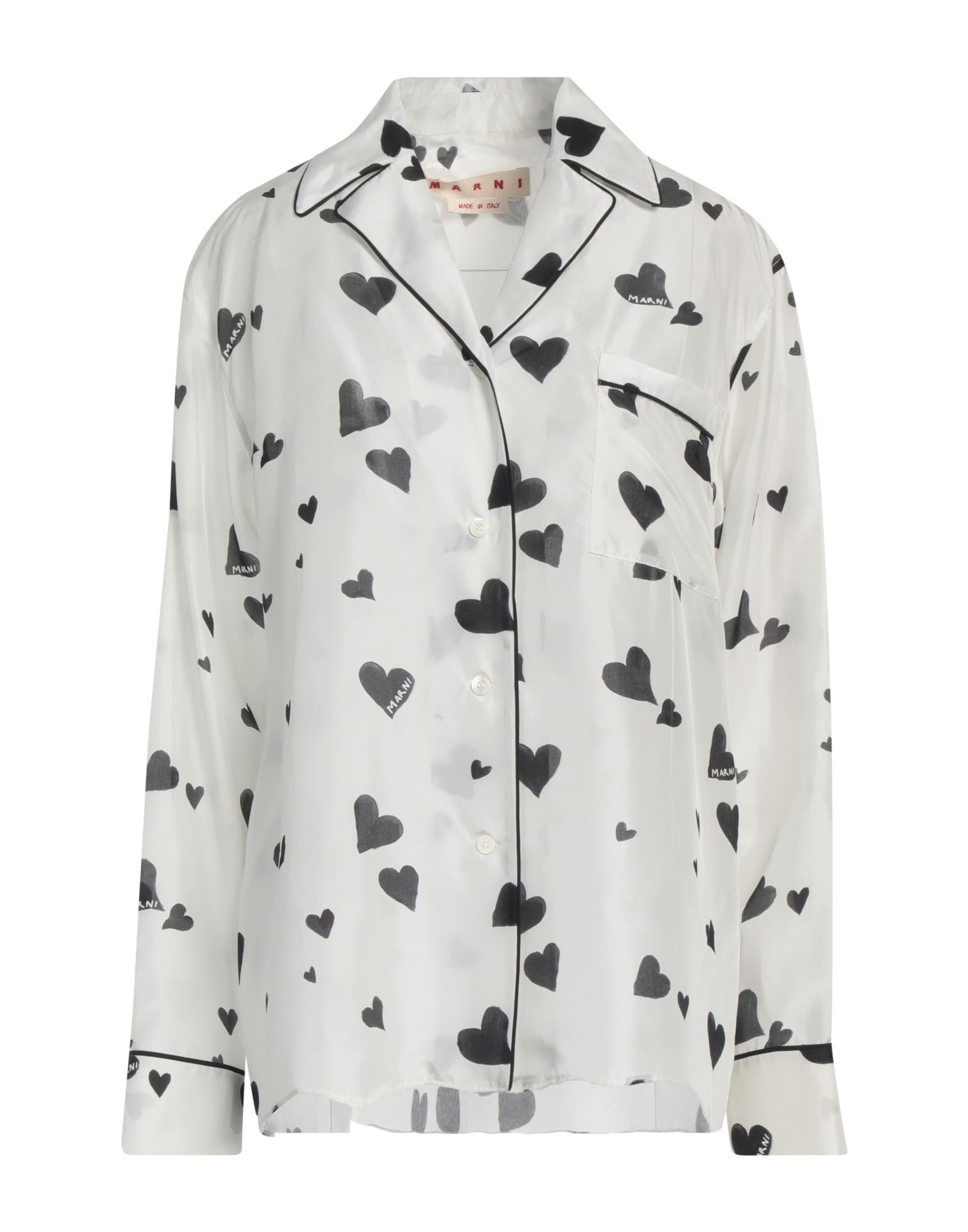 White Women's Patterned Shirts & Blouses - 1