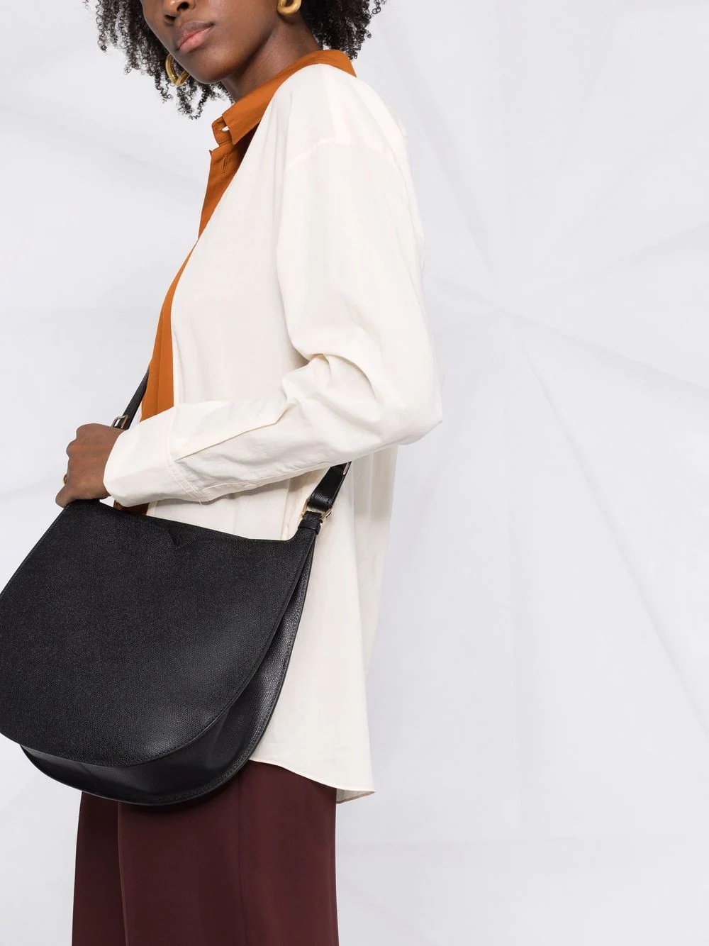 rounded leather crossbody bag - 3