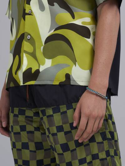 Marni GREEN AND LIGHT BLUE BRAIDED LEATHER BRACELET outlook