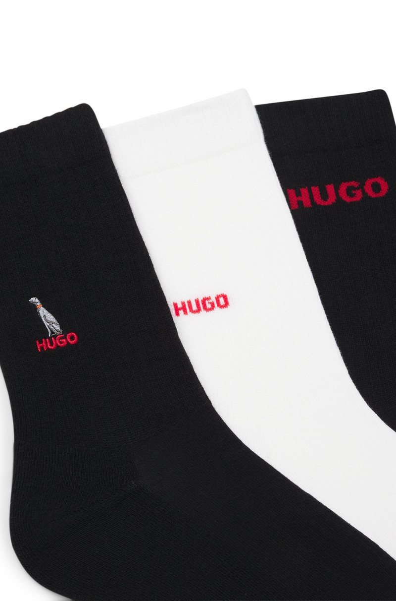 HUGO THREE-PACK OF SHORT SOCKS WITH EMBROIDERED DETAILING outlook