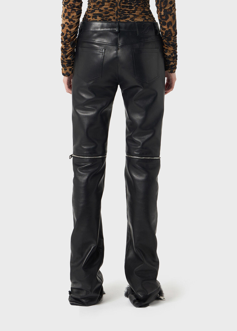PLONGÉ LEATHER PANTS WITH ZIPPER AND LACE 3