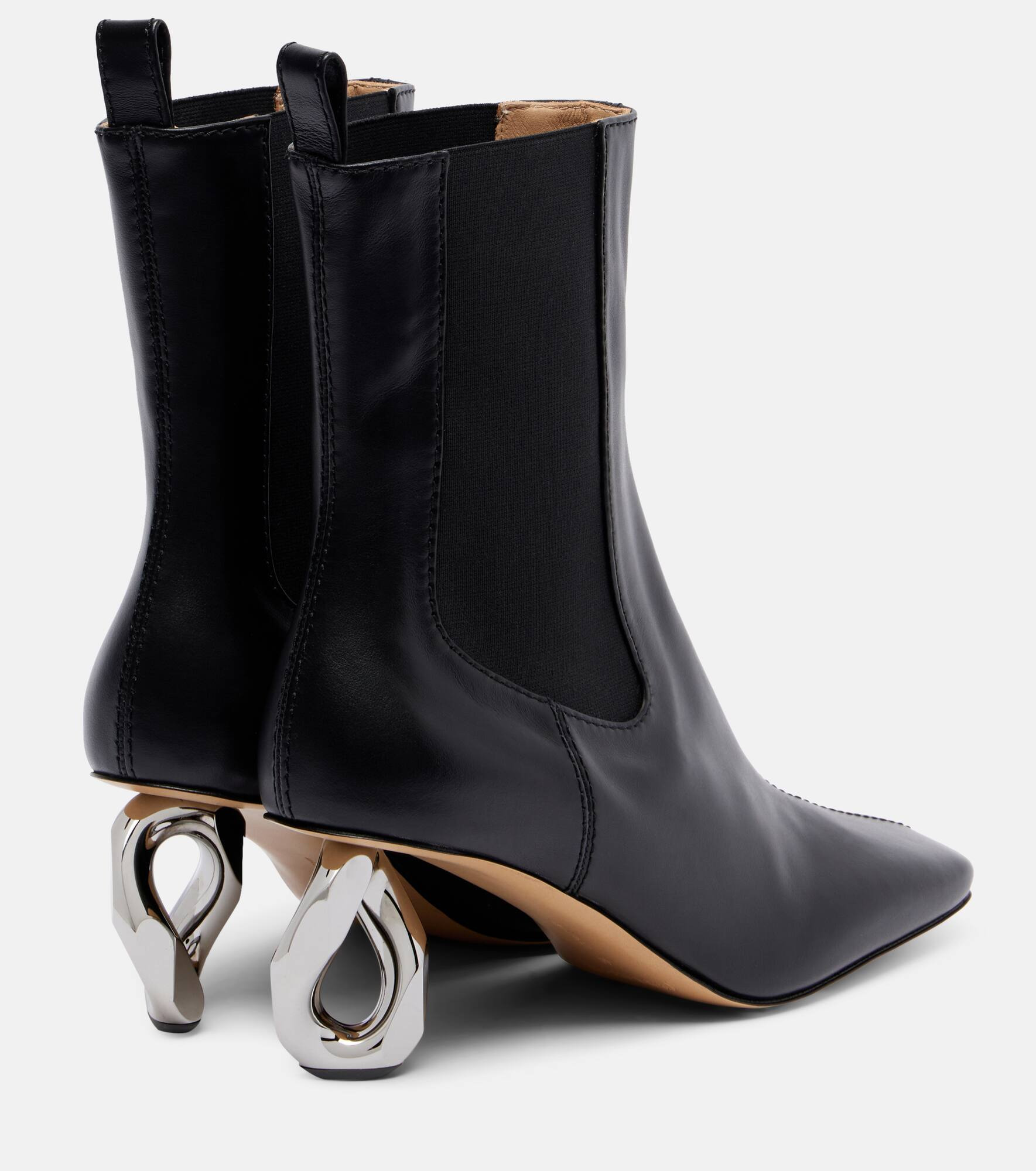 Chain leather ankle boots - 2