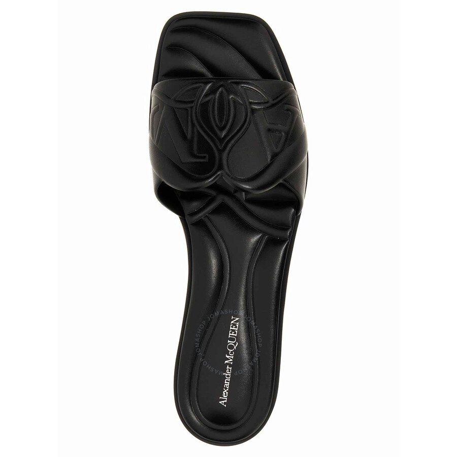 Alexander Mcqueen The Seal Embossed Slip-On Slides - 4