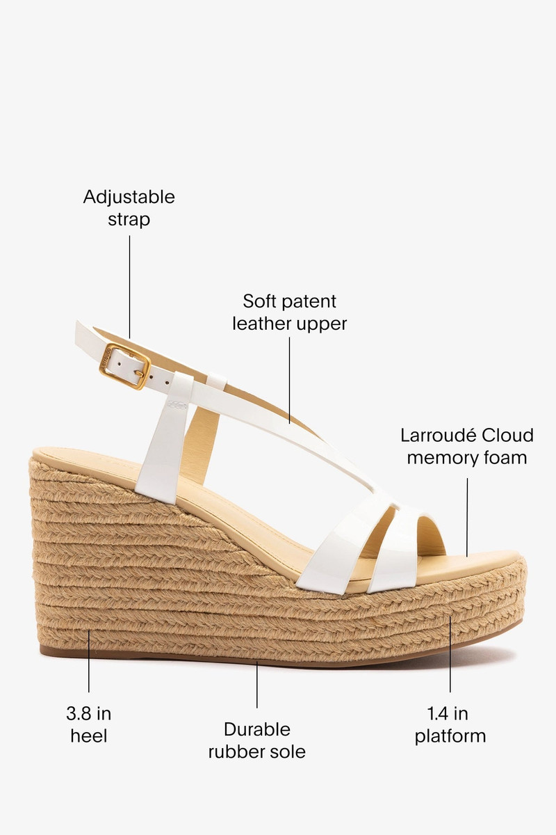 Daphne Espadrille Sandal White Patent Leather 5