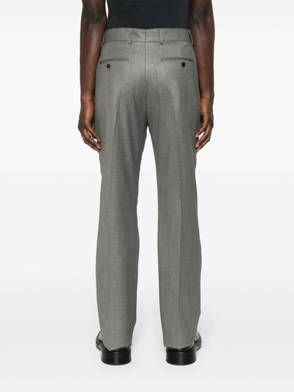 pressed-crease mÃ©lange straight-leg trousers - 4