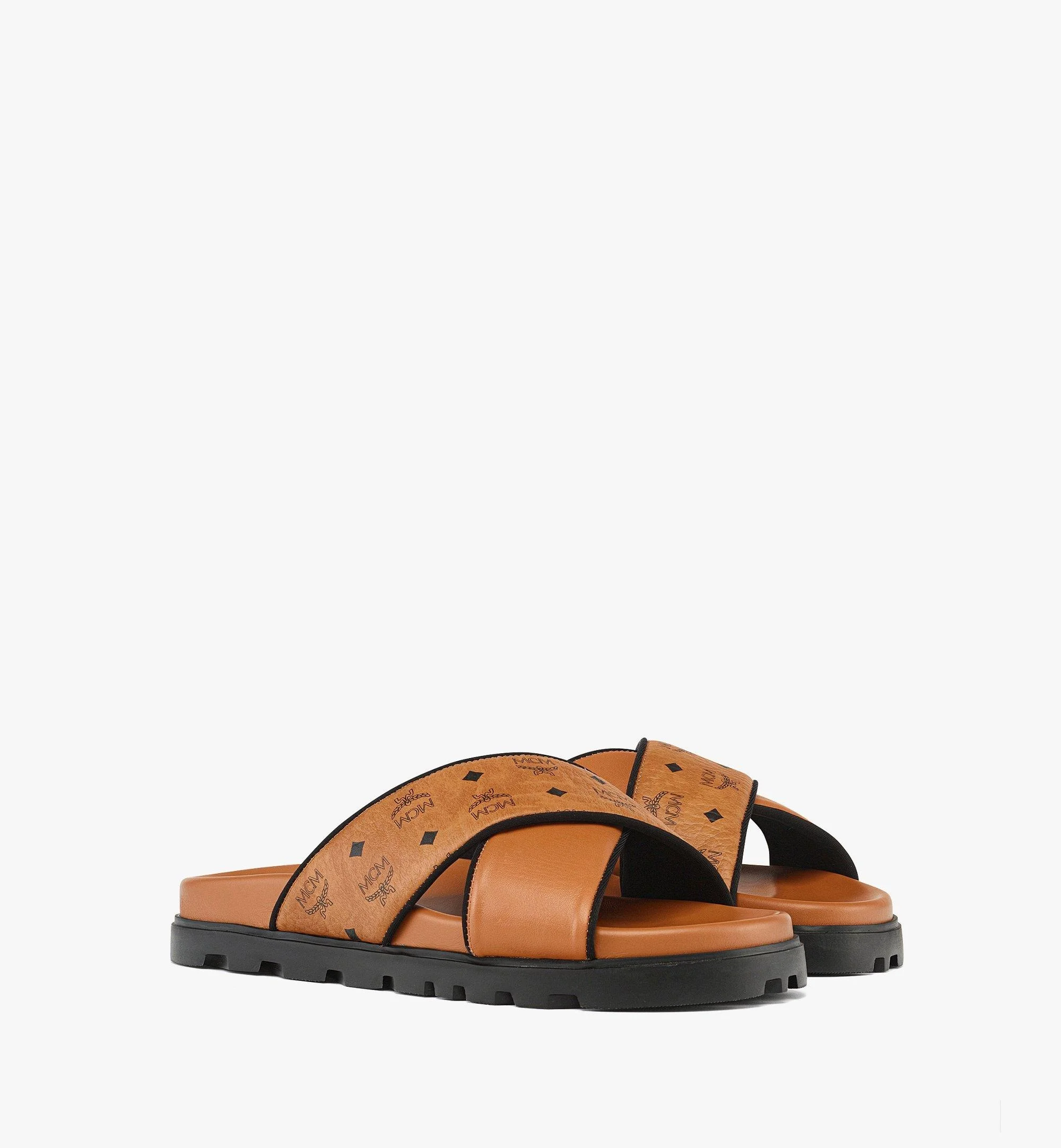 Cross Sandals in VIsetos Leather Mix - 1