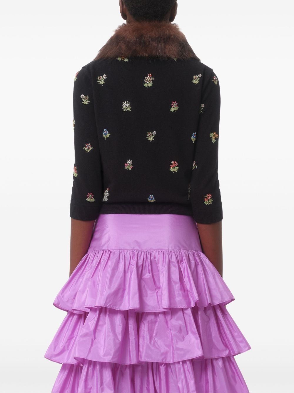 embroidered wool cardigan - 4