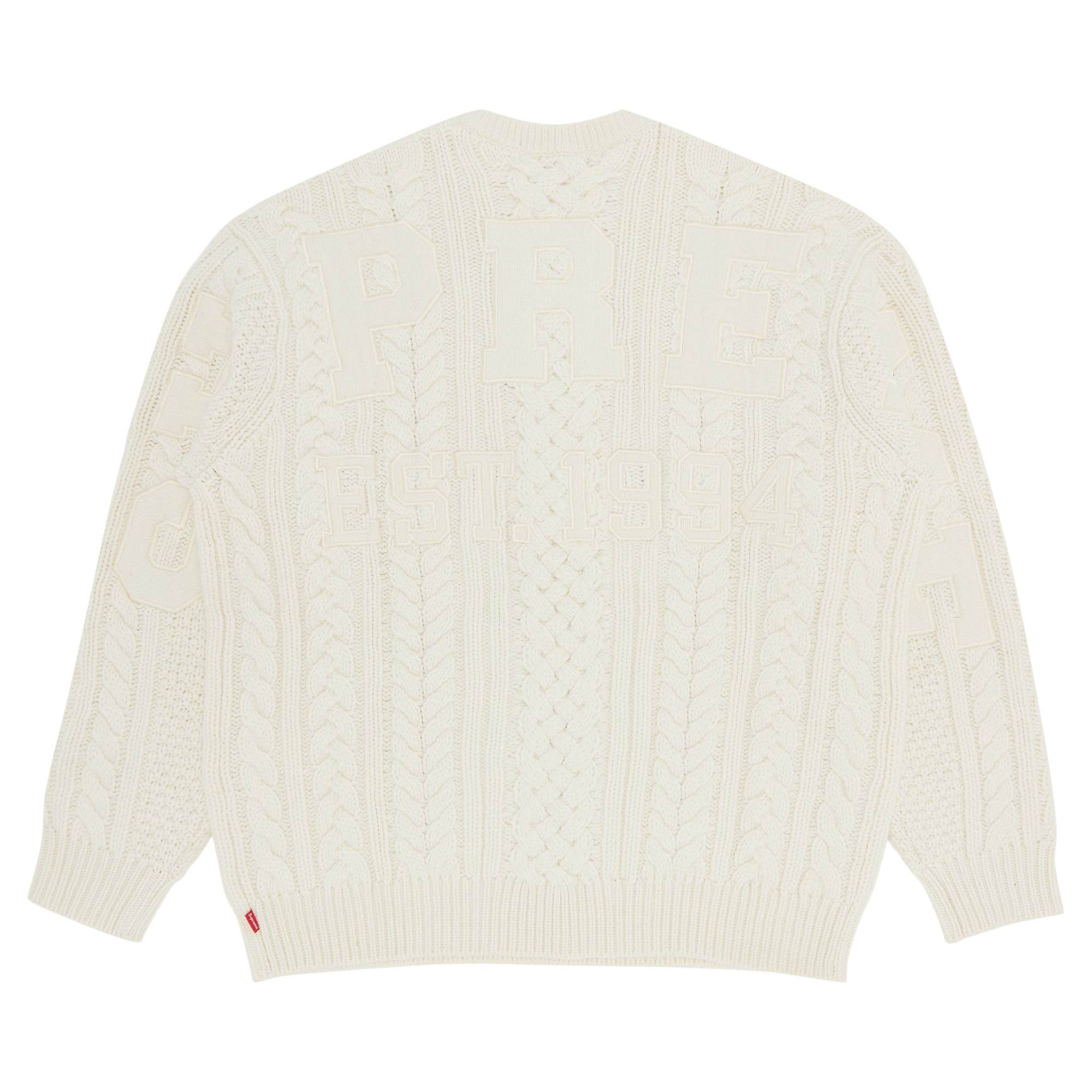 Supreme Appliqué Cable Knit Sweater 'Ivory' - 2