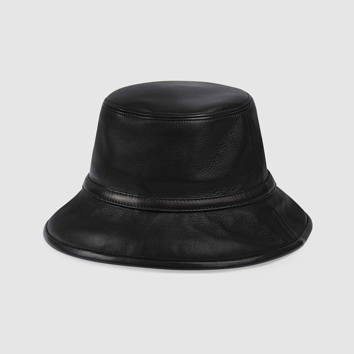 Leather bucket hat with Horsebit - 4