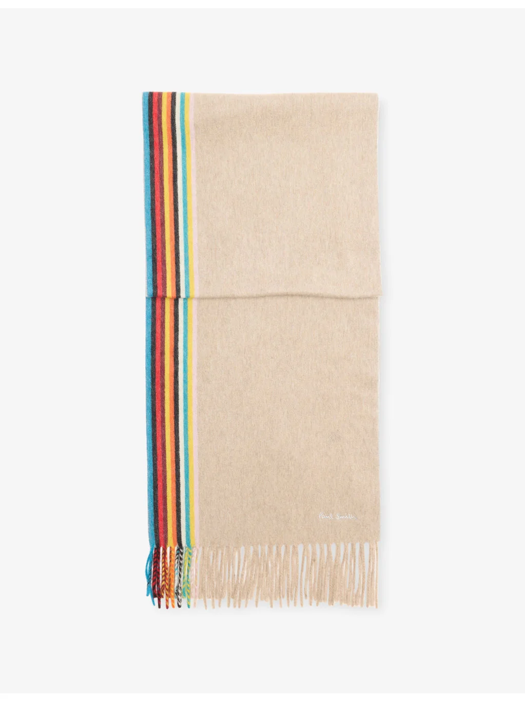 Signature Stripe Edge Cashmere Scarf - 1