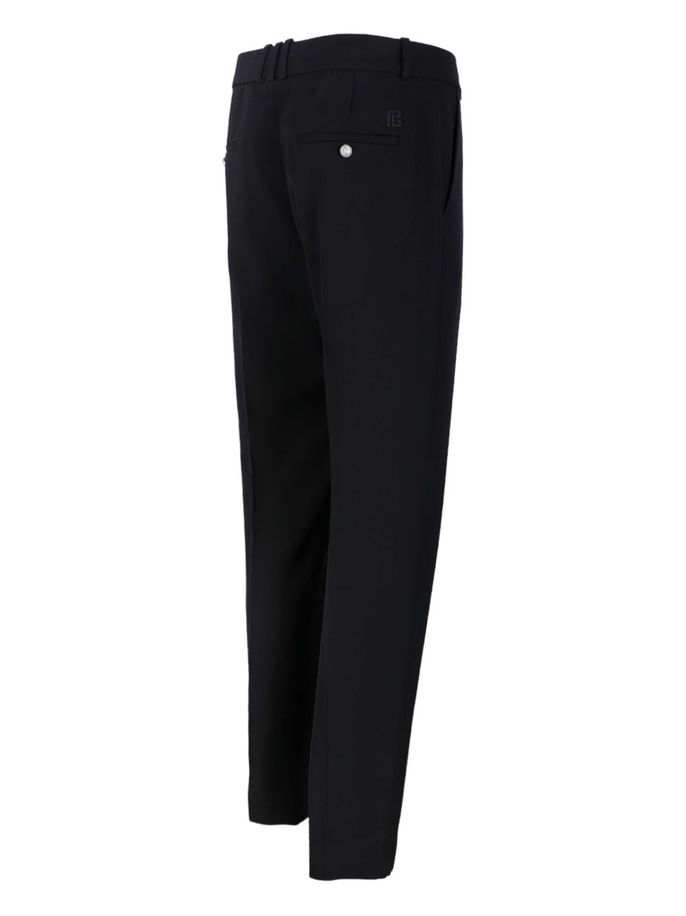 button-fastening wool trousers - 3