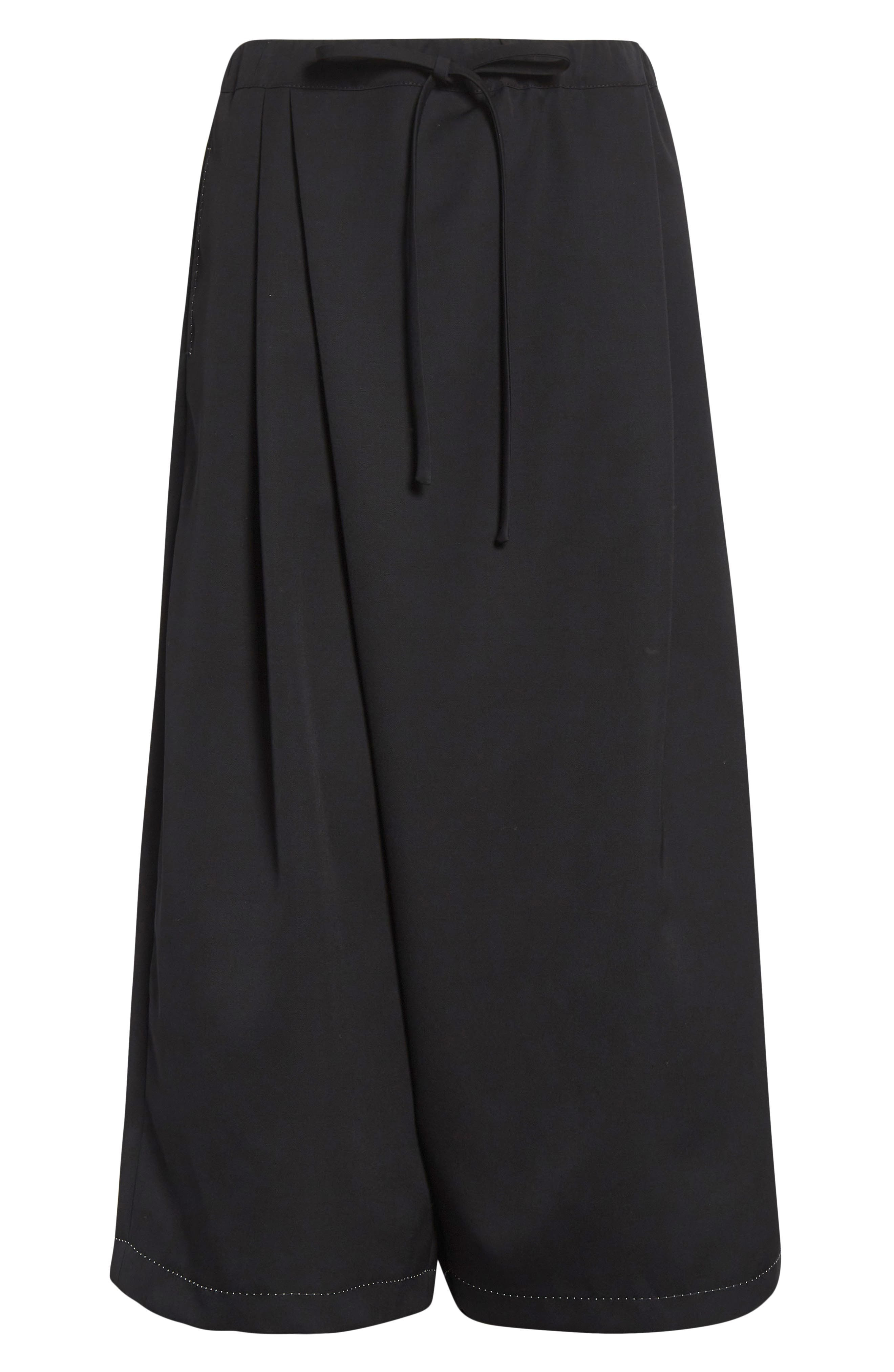 Marni Batavia Virgin Wool Oversize Crop Pants in 00N99 Black at Nordstrom - 1