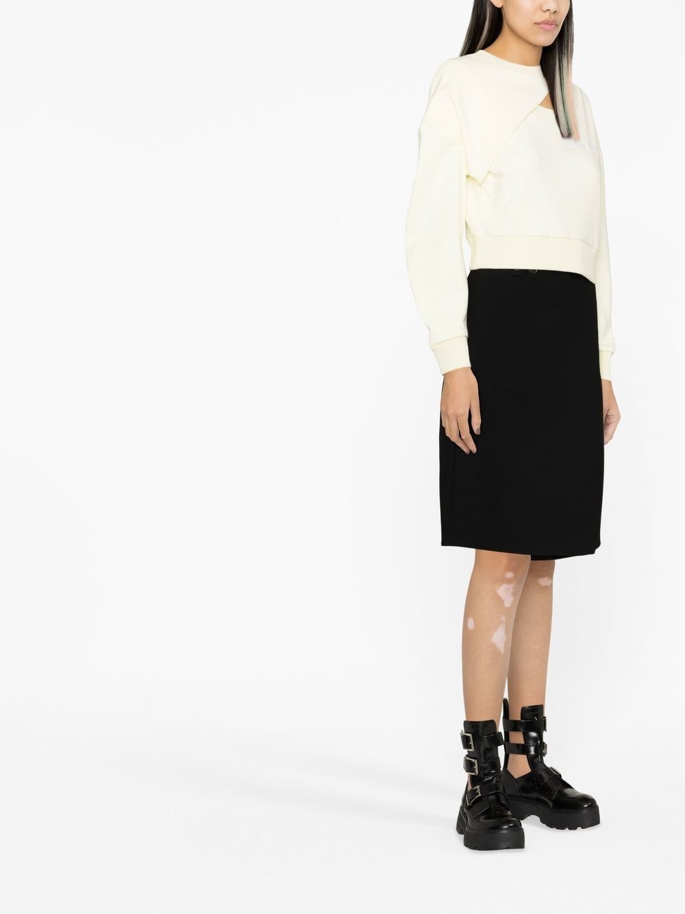 logo-embroidered cut-out sweatshirt - 3