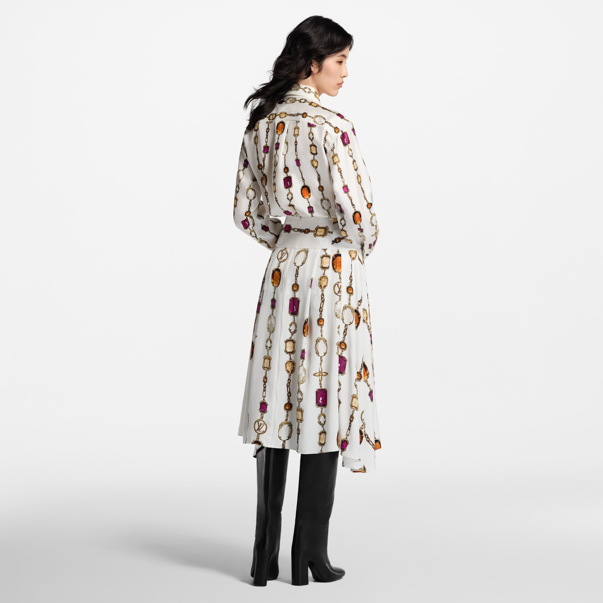 Necklace Print Midi Skirt - 5