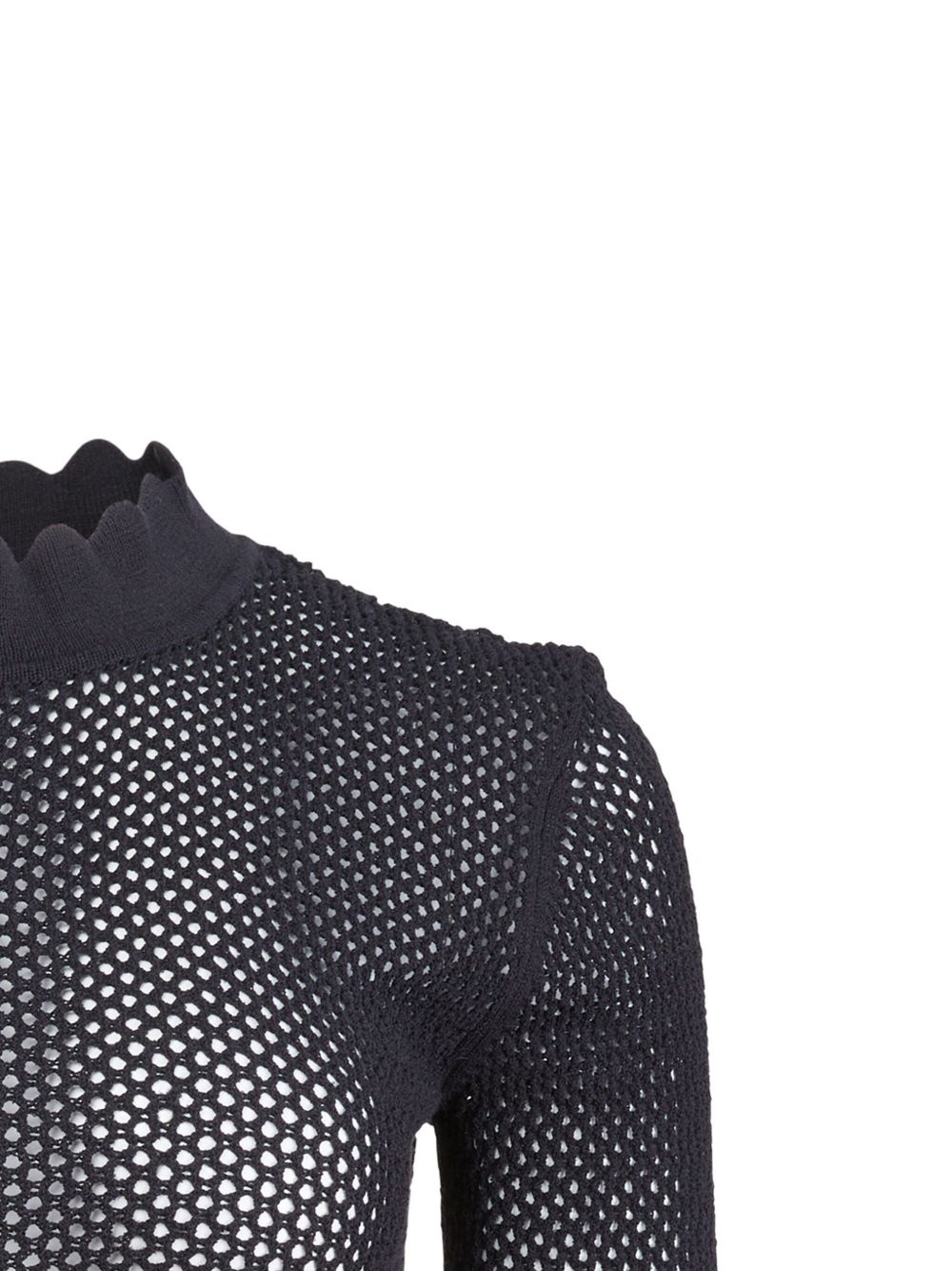 pointelle-knit scalloped top - 2