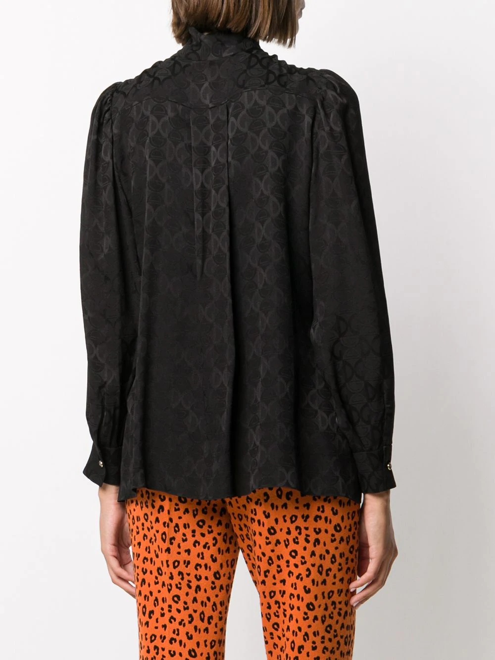 pussy bow DG logo jacquard shirt - 4