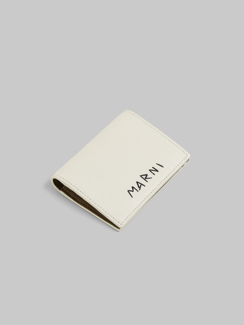 IVORY LEATHER BIFOLD WALLET WITH MARNI MENDING EMBROIDERY - 5