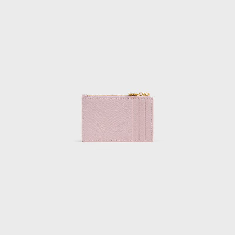 ZIPPED CARD HOLDER TRIOMPHE CHARMS IN GRAINED CALFSKIN 3