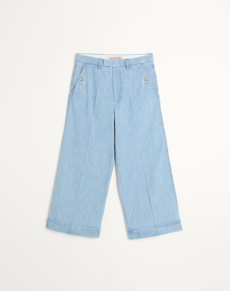 CUFFED DENIM PANTS - 1