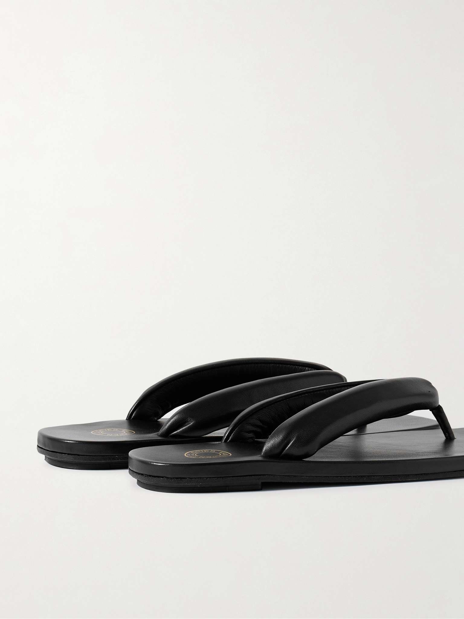 Padded Leather Flip Flops - 5