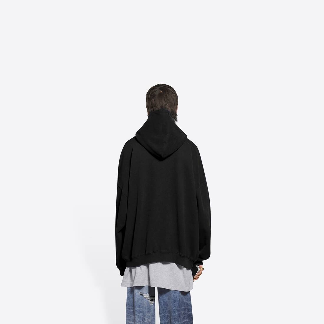 Men's Pride Boxy Hoodie in Black - 5