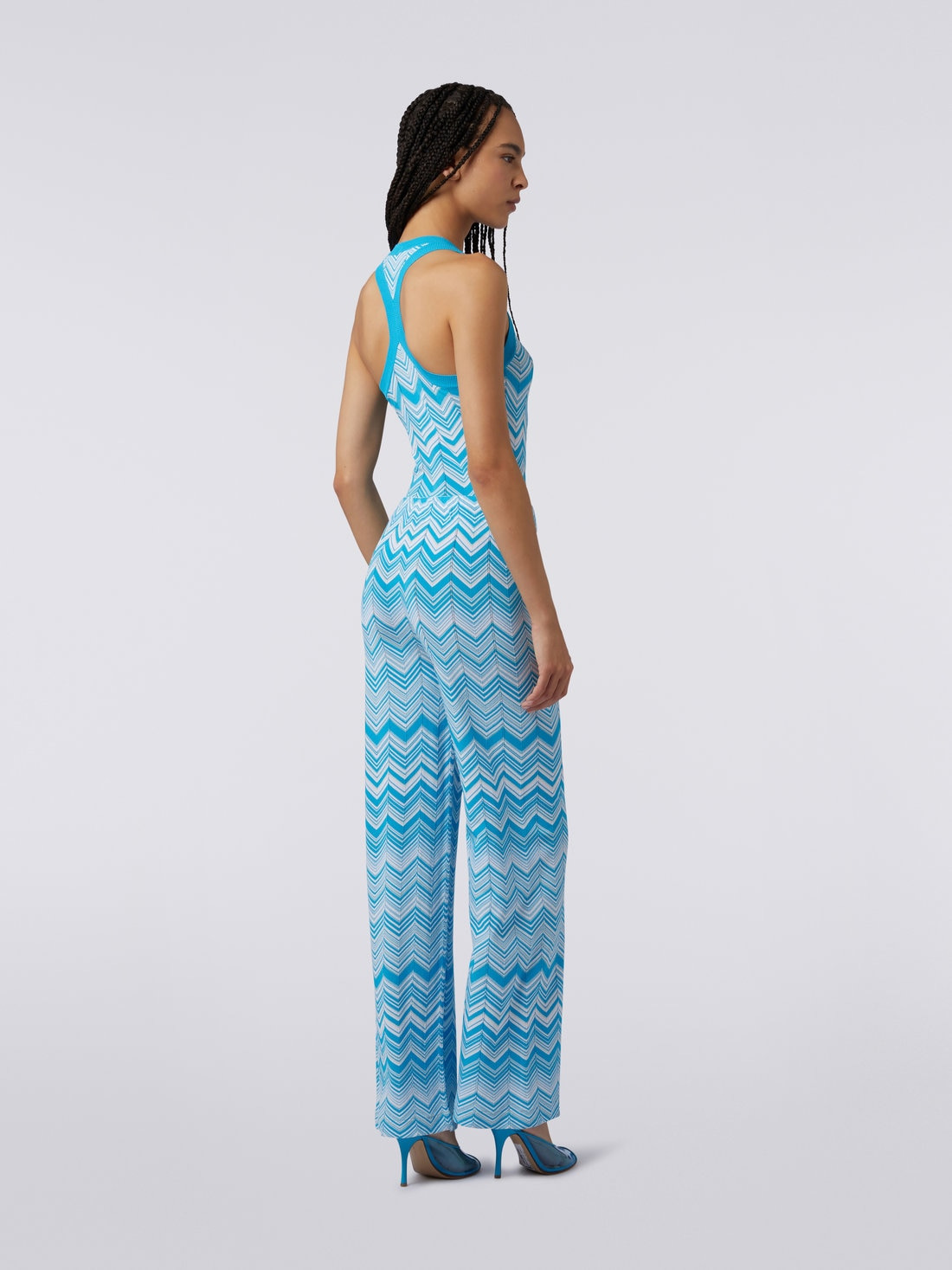 Stretch viscose blend trousers with two-tone chevron - 4