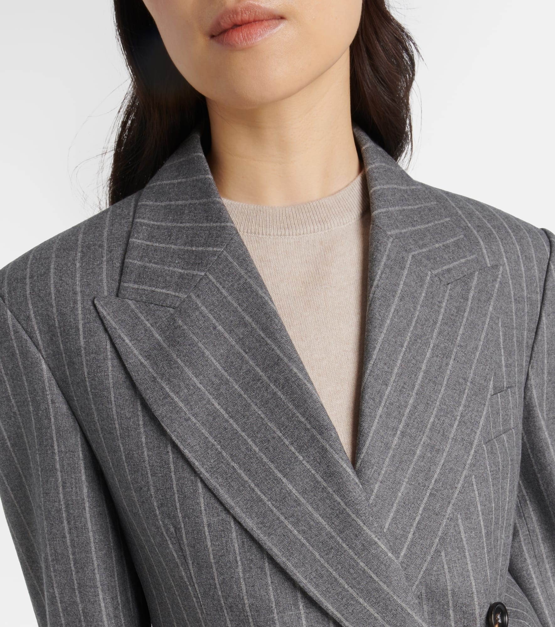 Double-breasted virgin wool blazer - 5