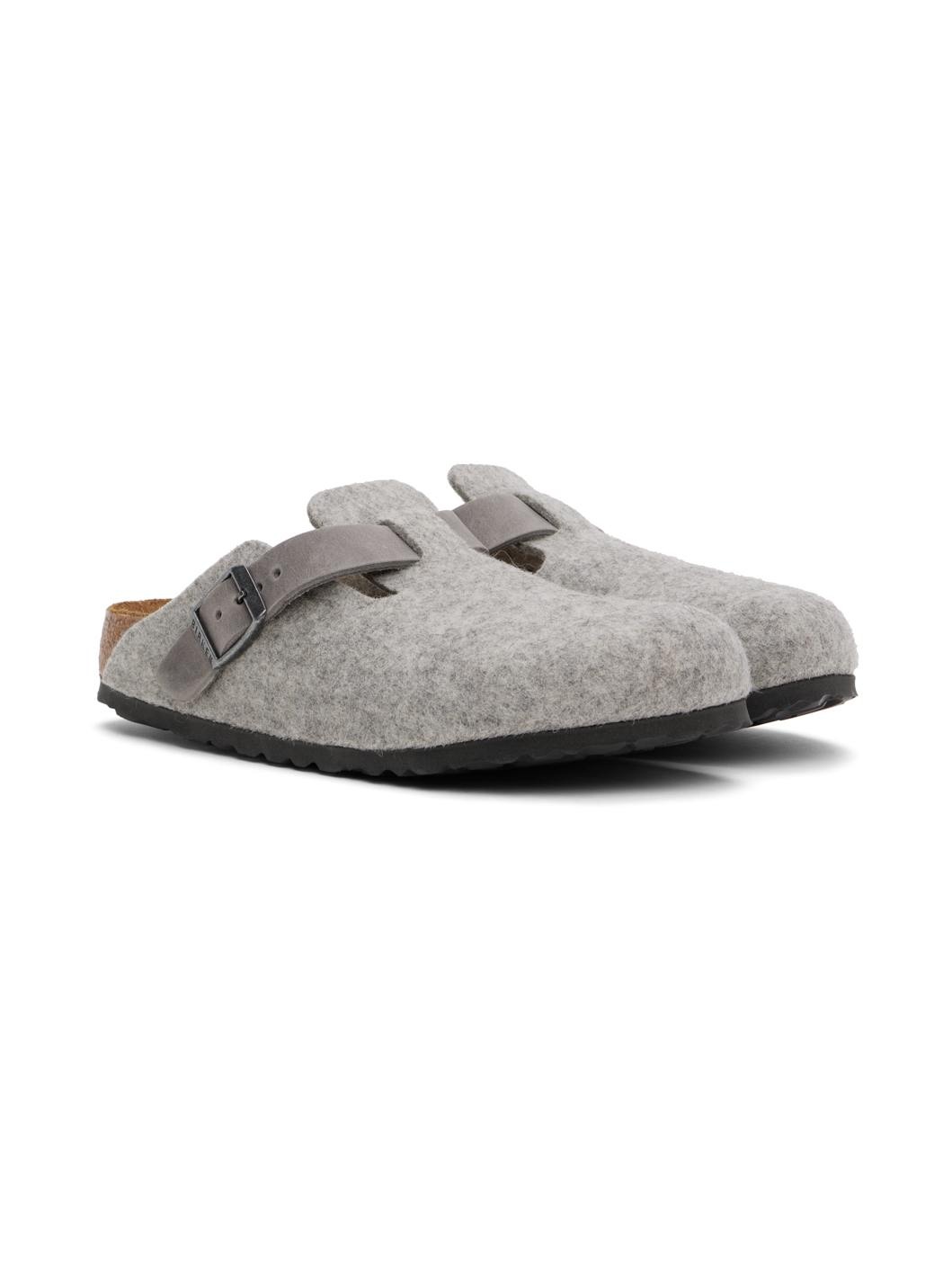 Gray Narrow Boston Slip-on Loafers - 4