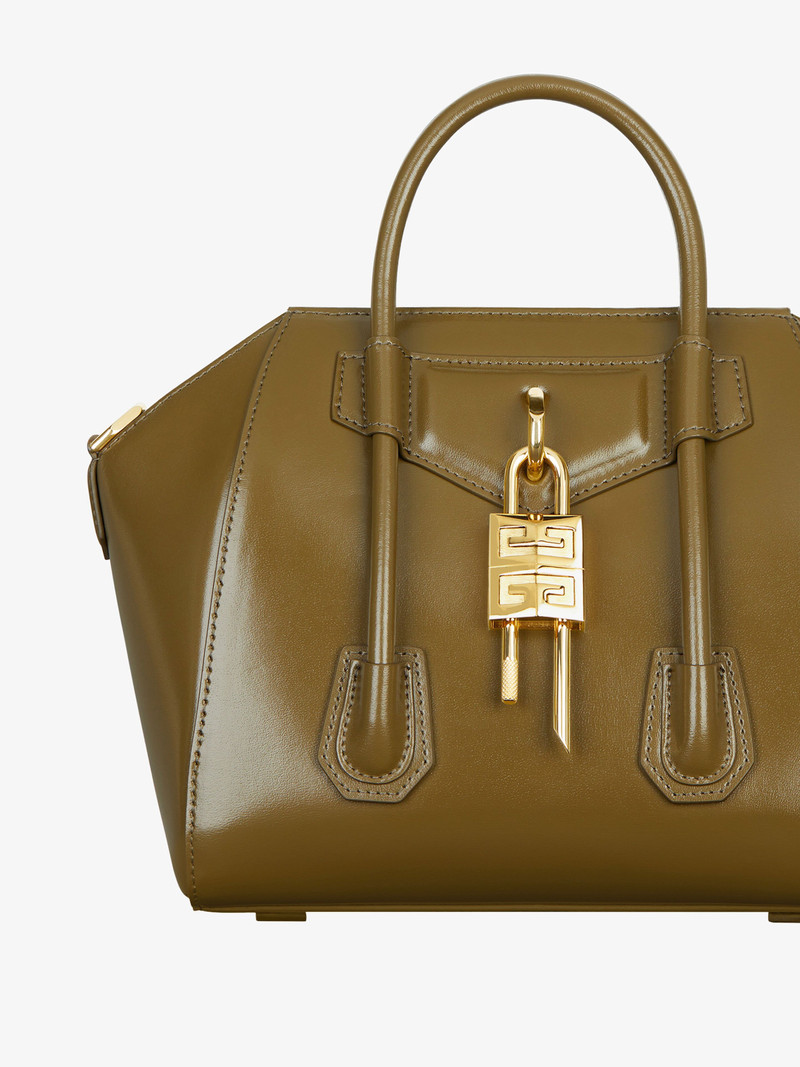 MINI ANTIGONA LOCK BAG IN BOX LEATHER 6