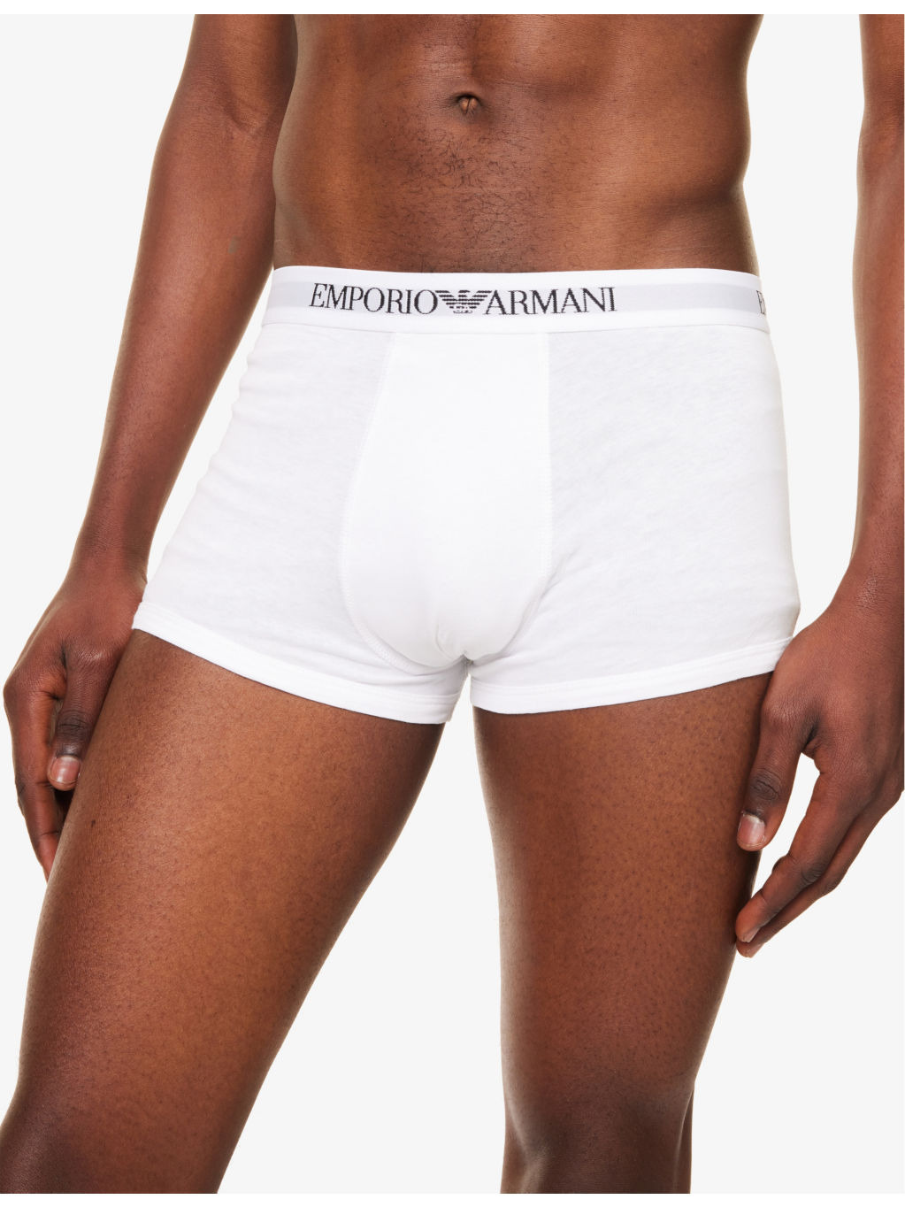 Branded-waistband pack of three cotton-jersey trunks - 4