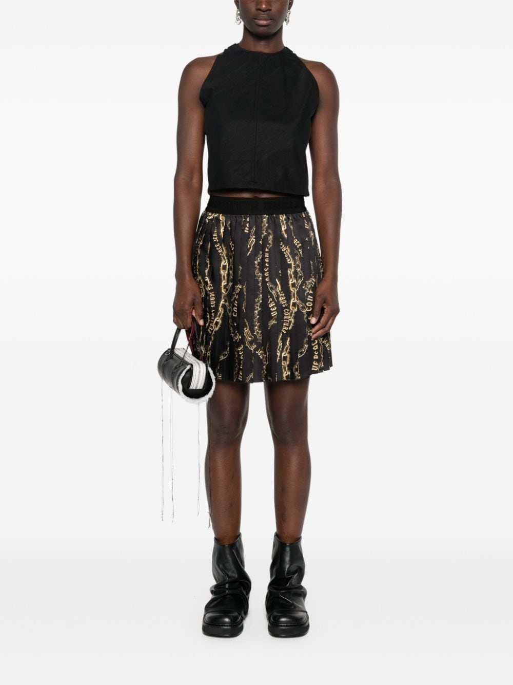 Chain Couture-print pleated skirt - 2