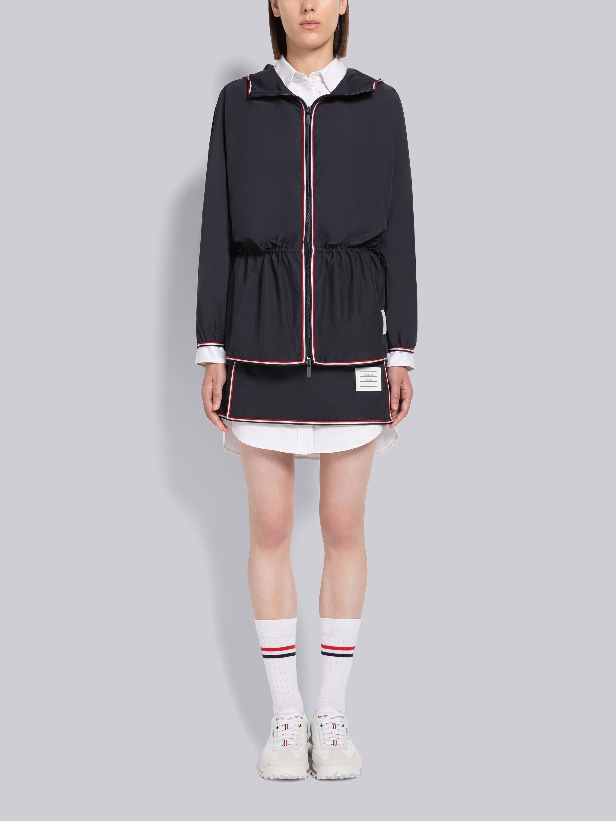 Military Ripstop Dolman Sleeve Zip Parka - 4
