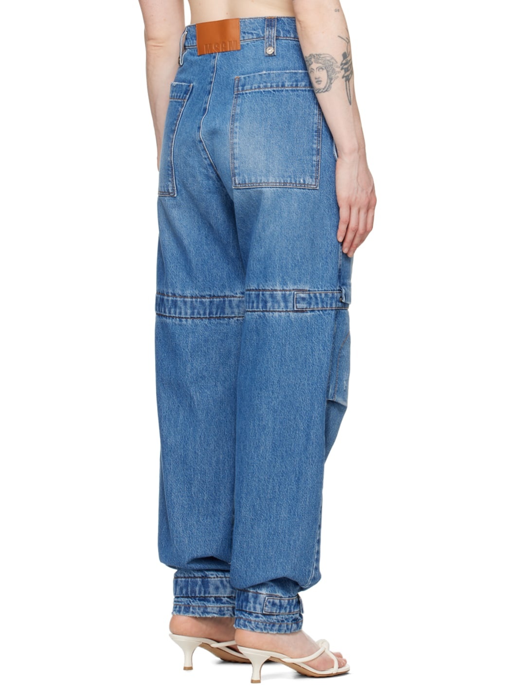 Indigo Oversized Denim Cargo Pants - 3