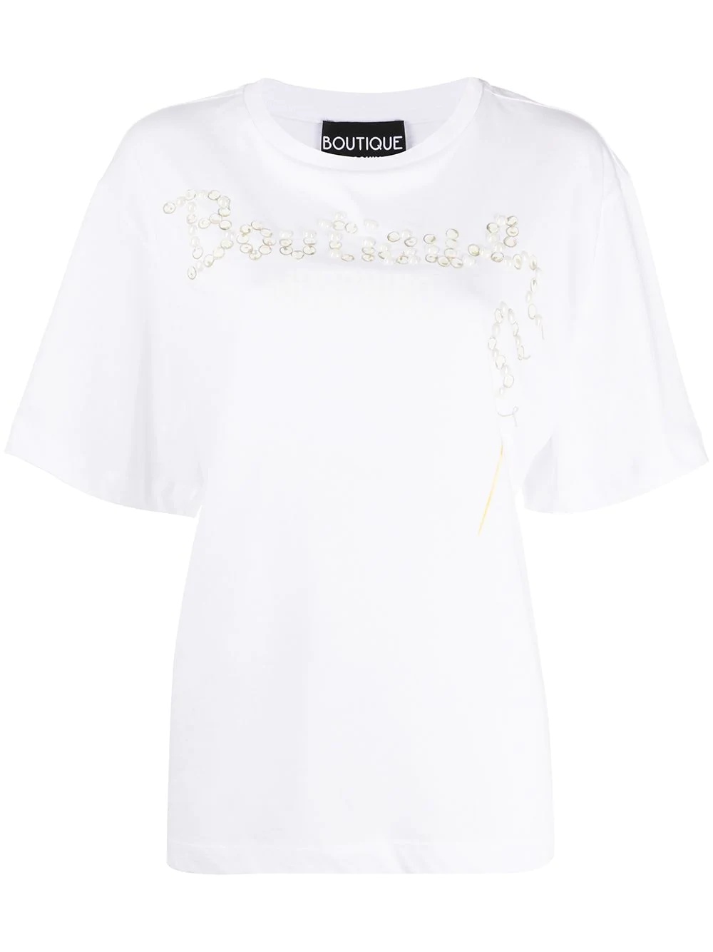 embellished logo print T-shirt - 1