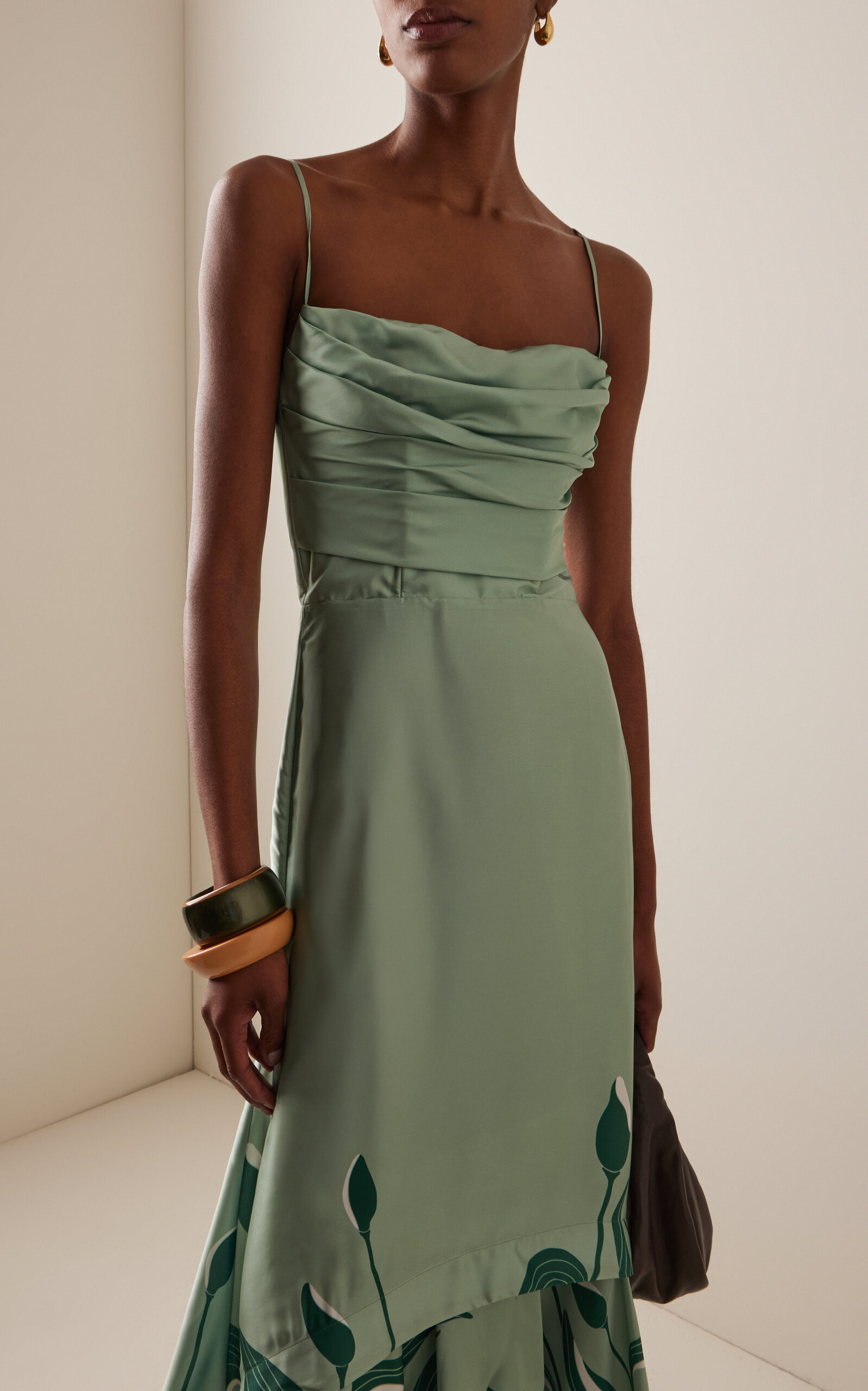 Exclusive Floreada Tulip-Printed Satin Maxi Dress green - 3