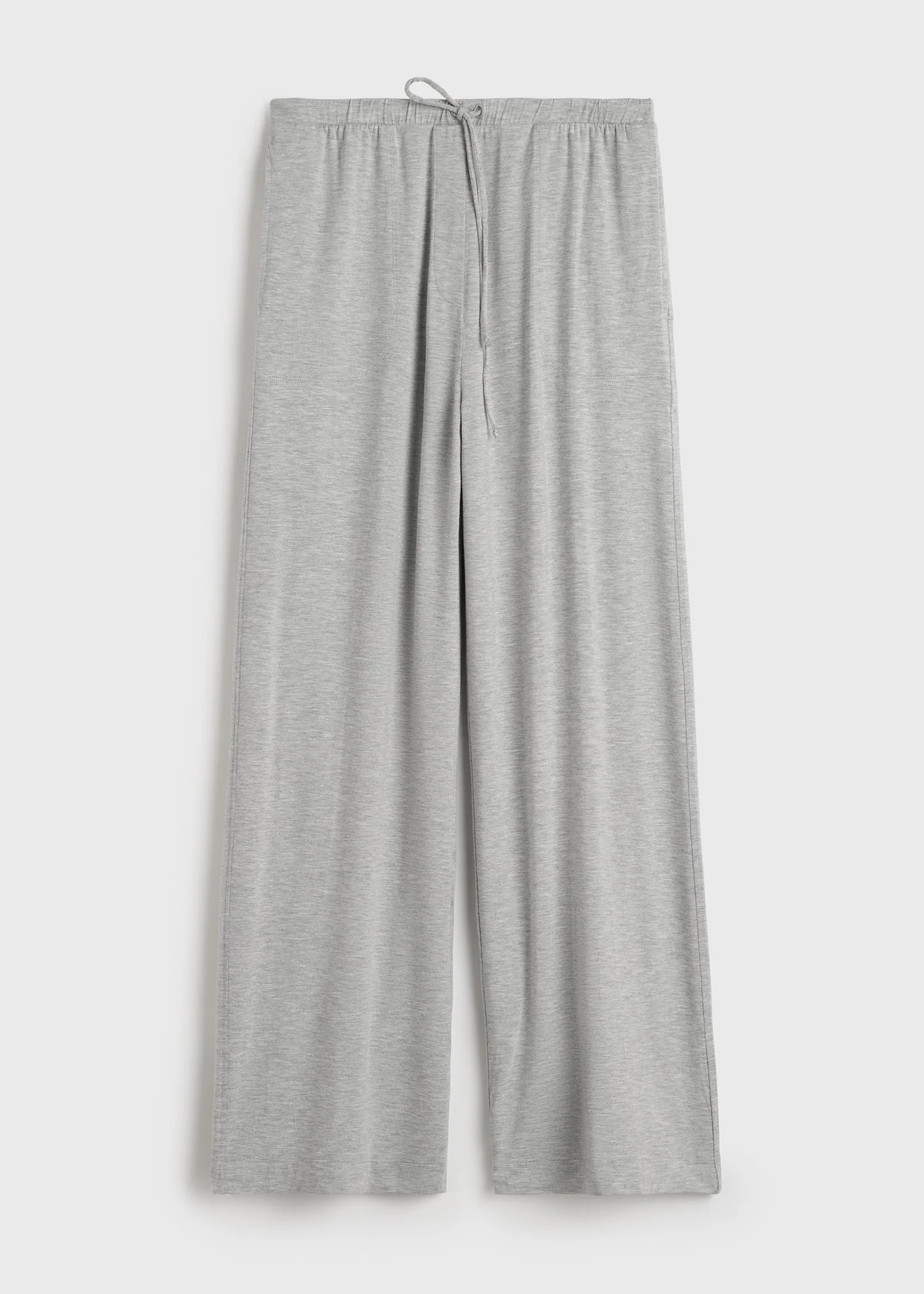 Jersey drawstring trousers pale grey mélange - 1