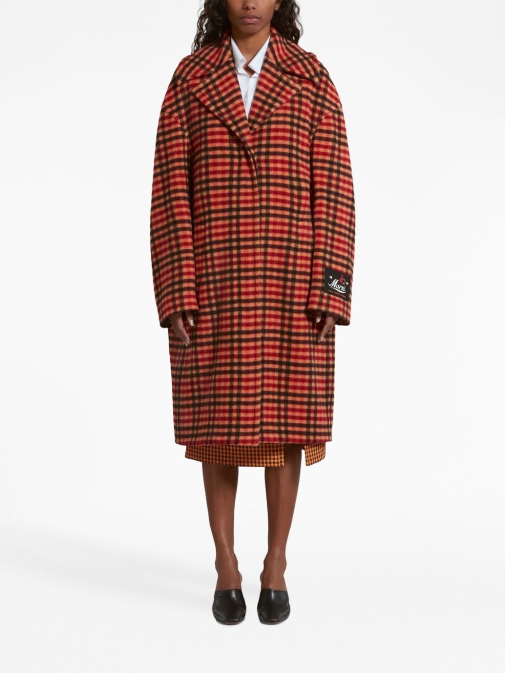 checked virgin wool coat - 3