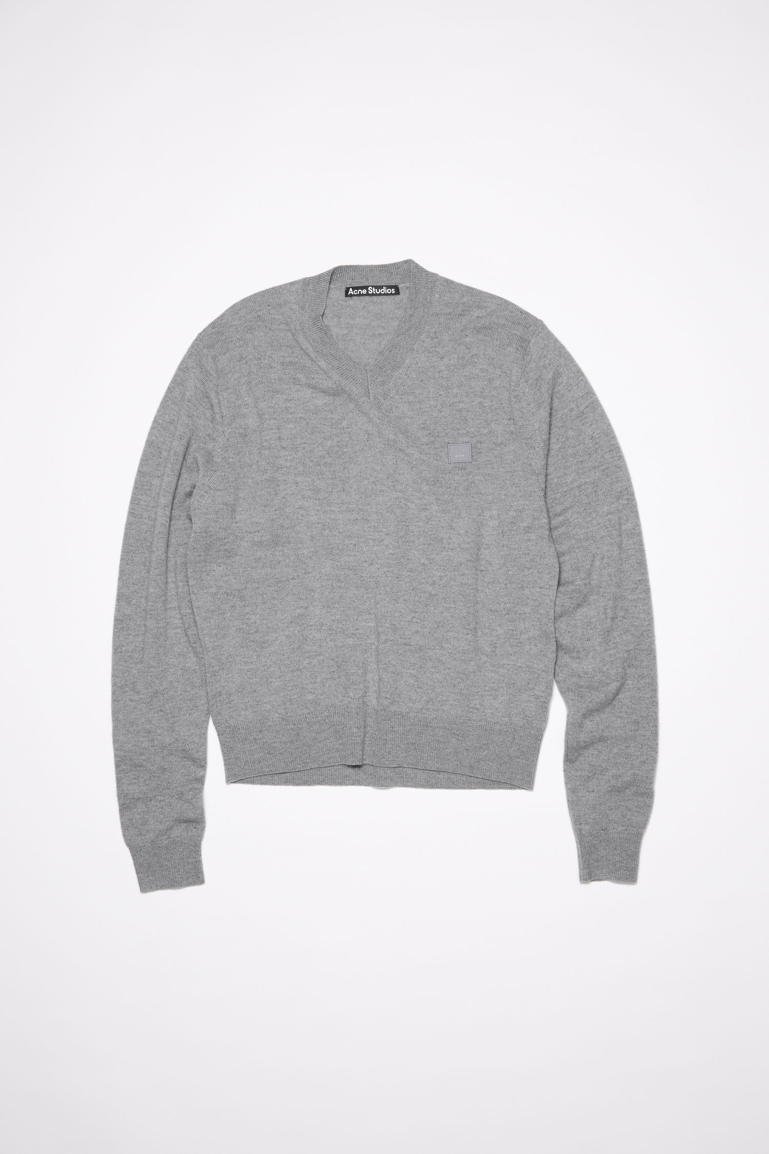 V-neck sweater - Grey Melange - 4