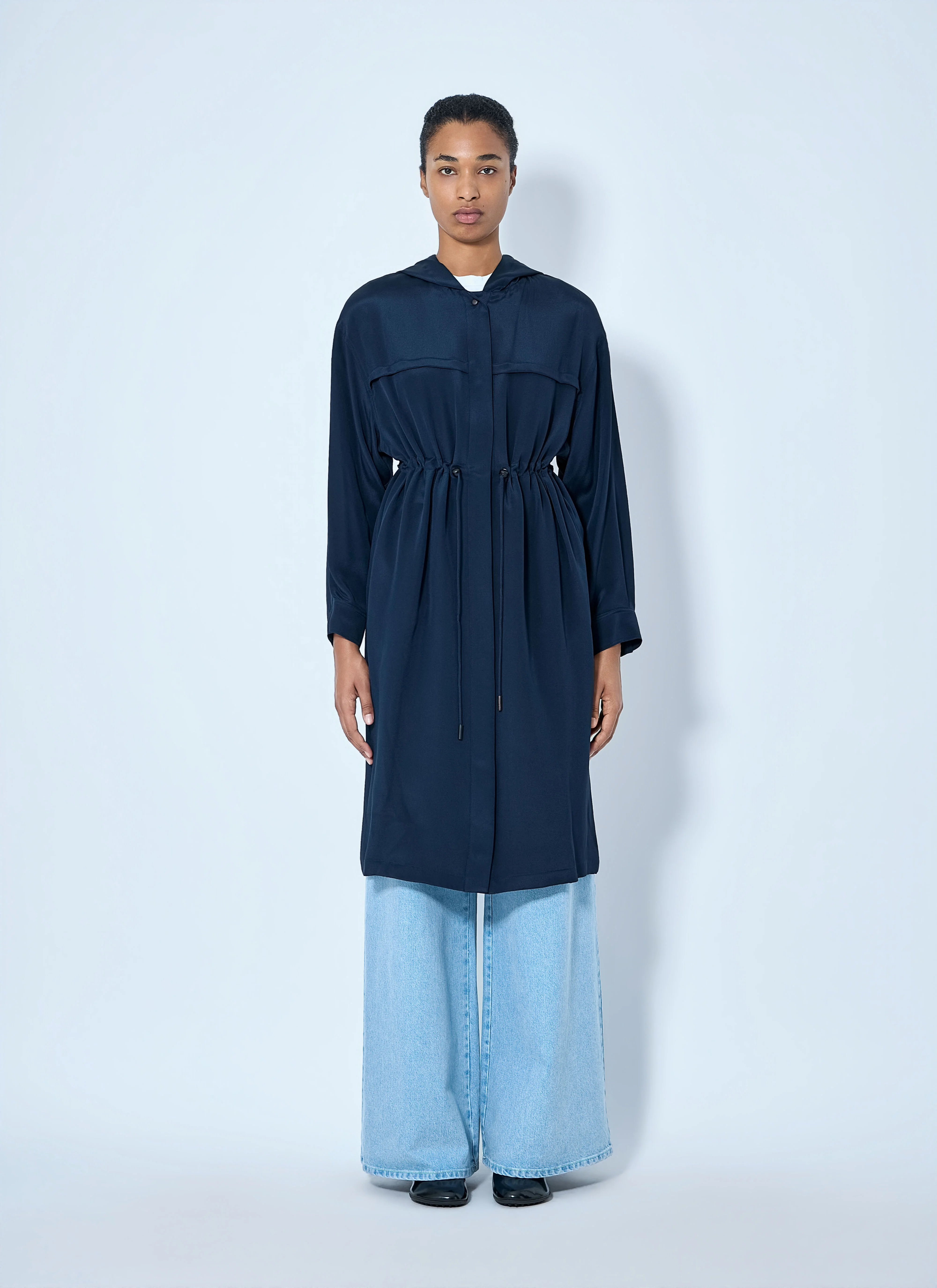 Drawstring Hooded Coat - 1