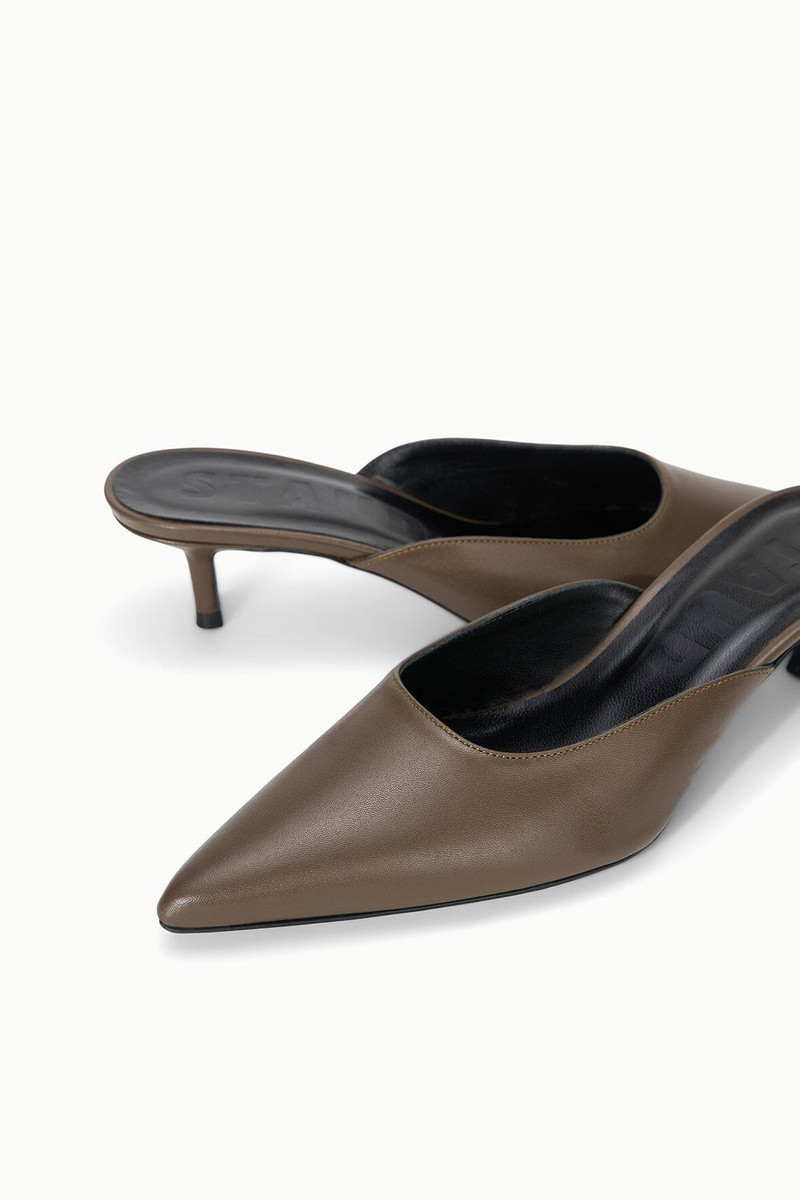 STAUD SEBASTIAN KITTEN HEEL MULE TRUFFLE 4