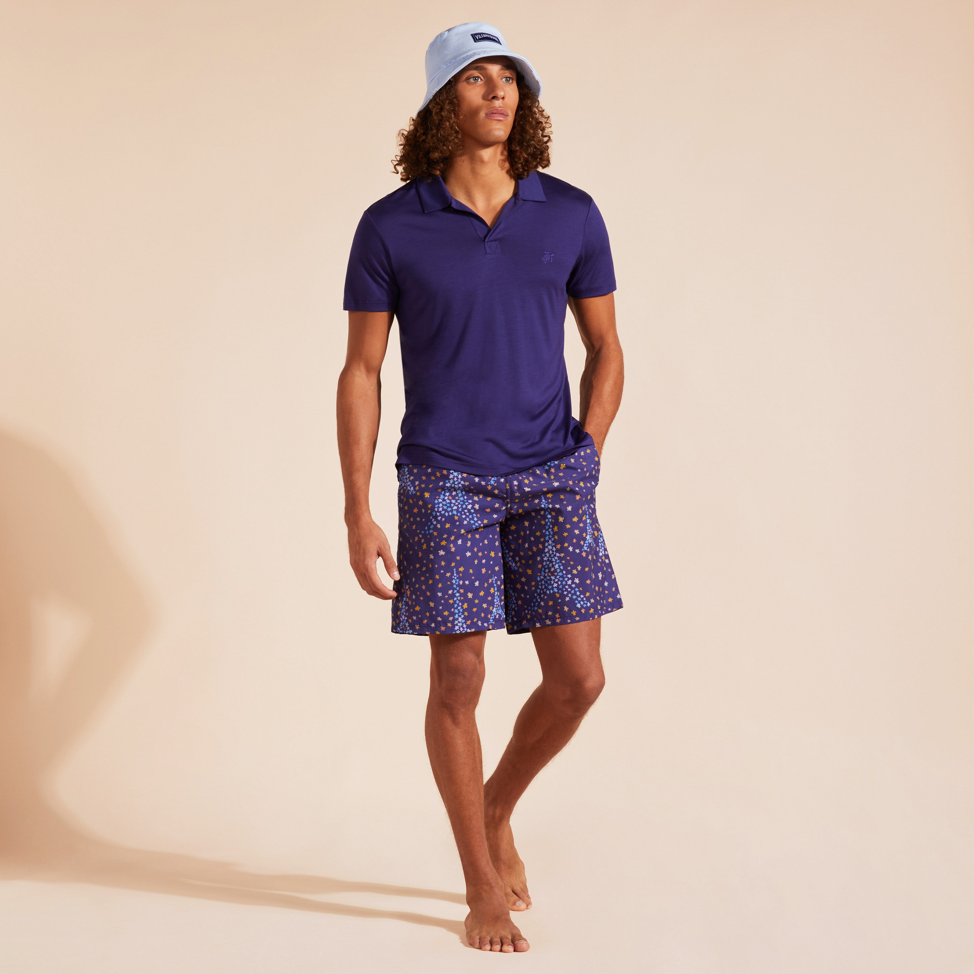 Men Long Swim Trunks Eiffel Turtles - 5