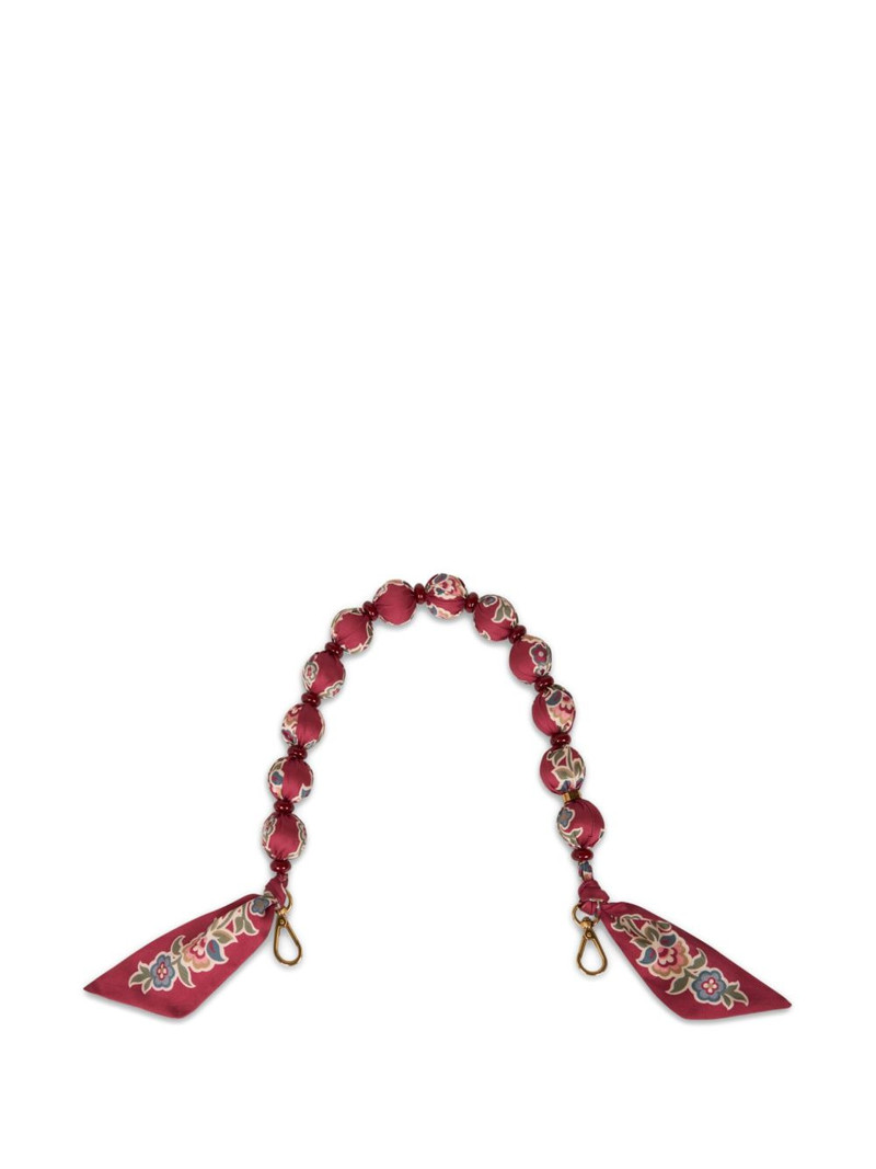 fabric-sphere beaded bag strap 1
