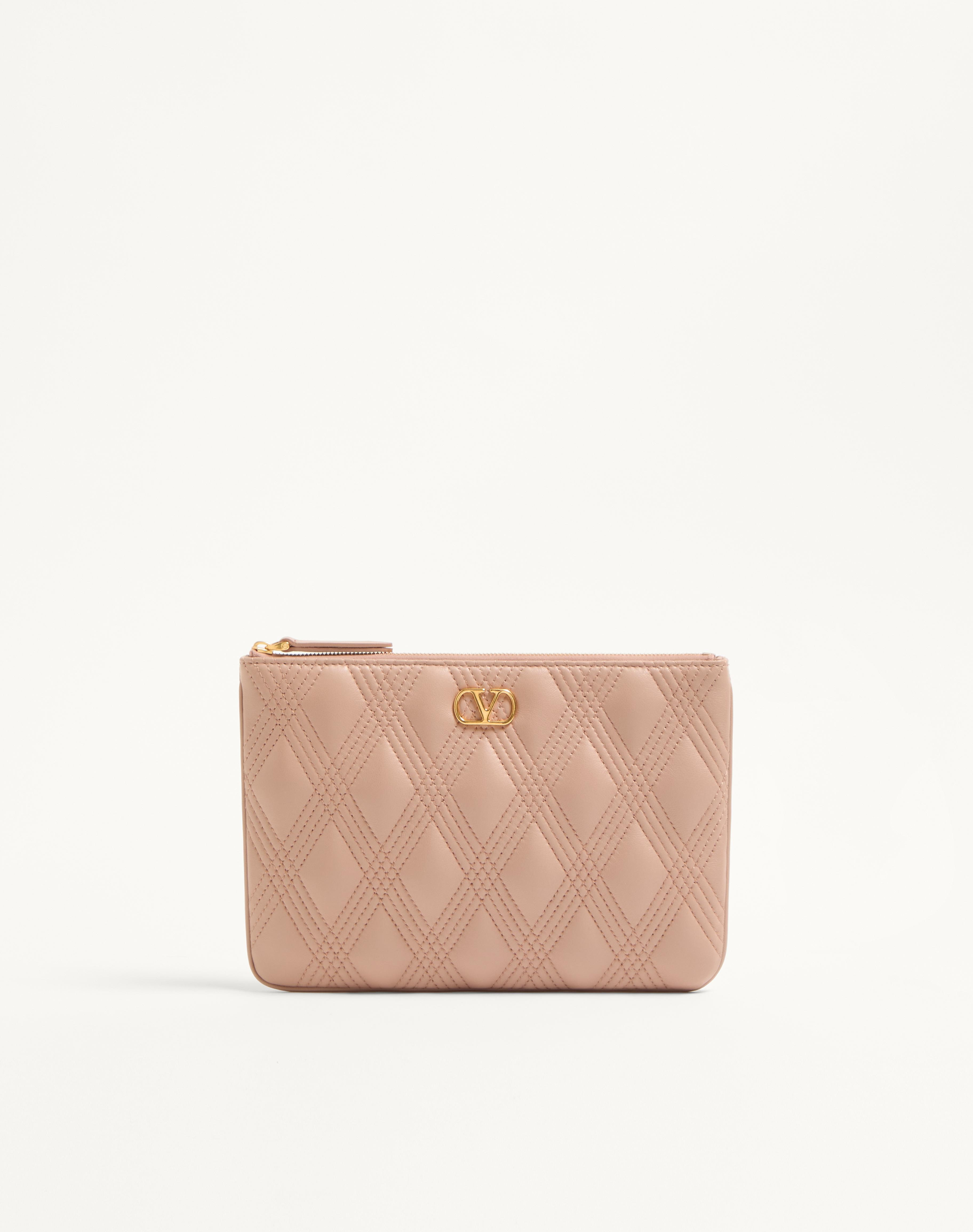 VALENTINO GARAVANI QUILTIE 67 POUCH IN QUILTED NAPPA LEATHER - 1
