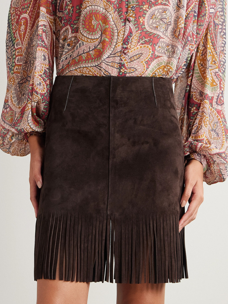 Fringed Suede Mini Skirt 4