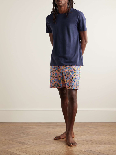 Derek Rose Ledbury 69 Printed Cotton-Poplin Pyjama Shorts outlook