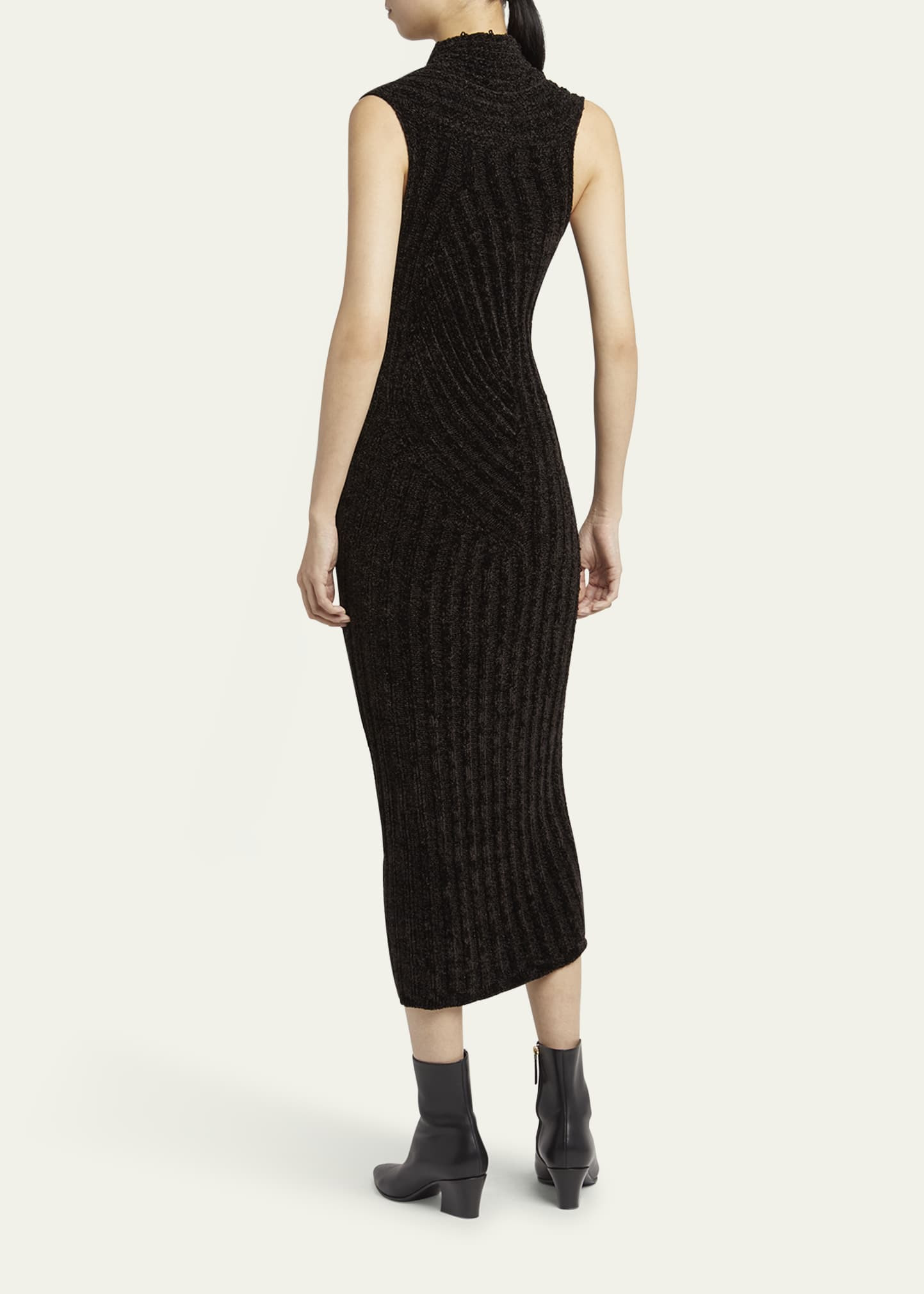 Ribbed Chenille Sleeveless Midi Dress - 3