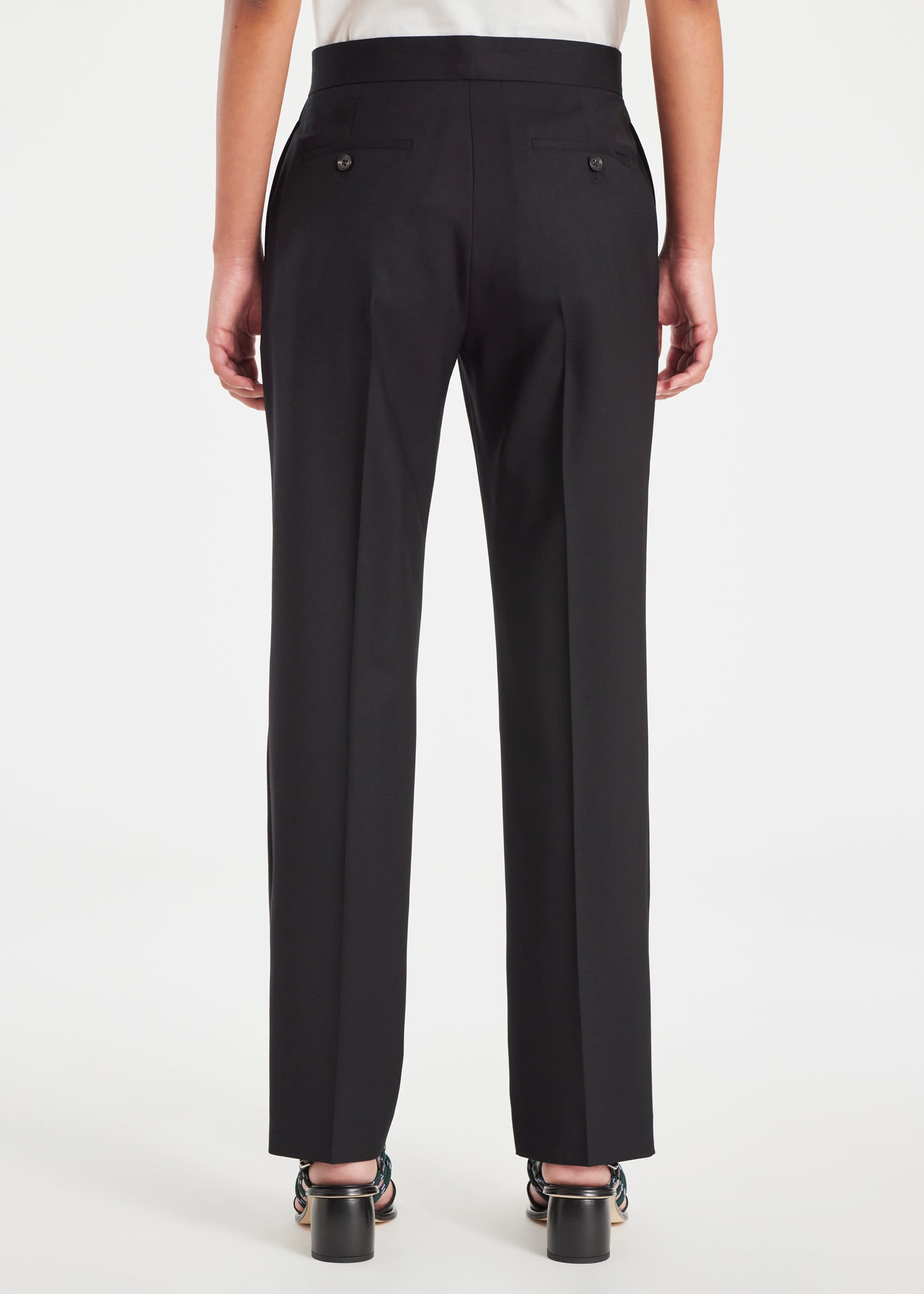 Black Wool Kick Flare Trousers - 4